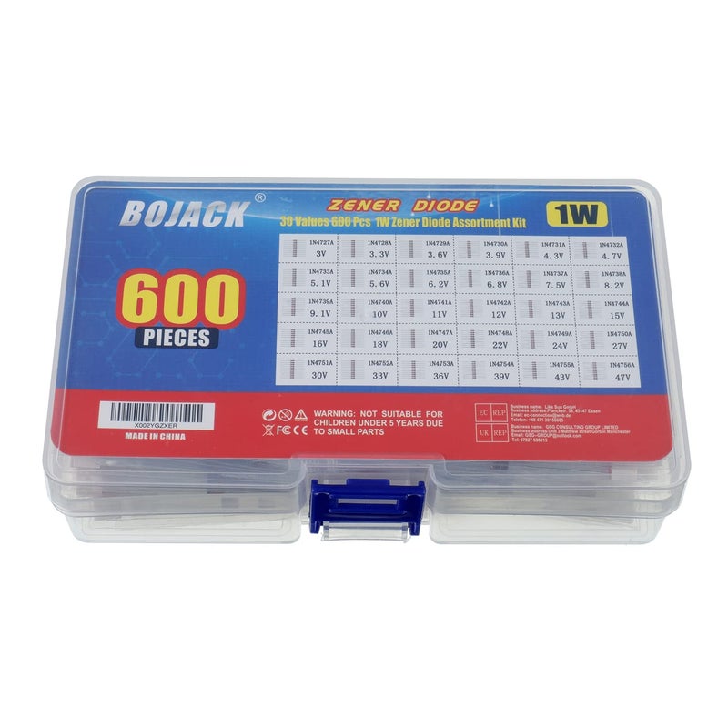 BOJACK 30 Values 600 pcs 1W Zener Diodes Assortment Kit - Image 4