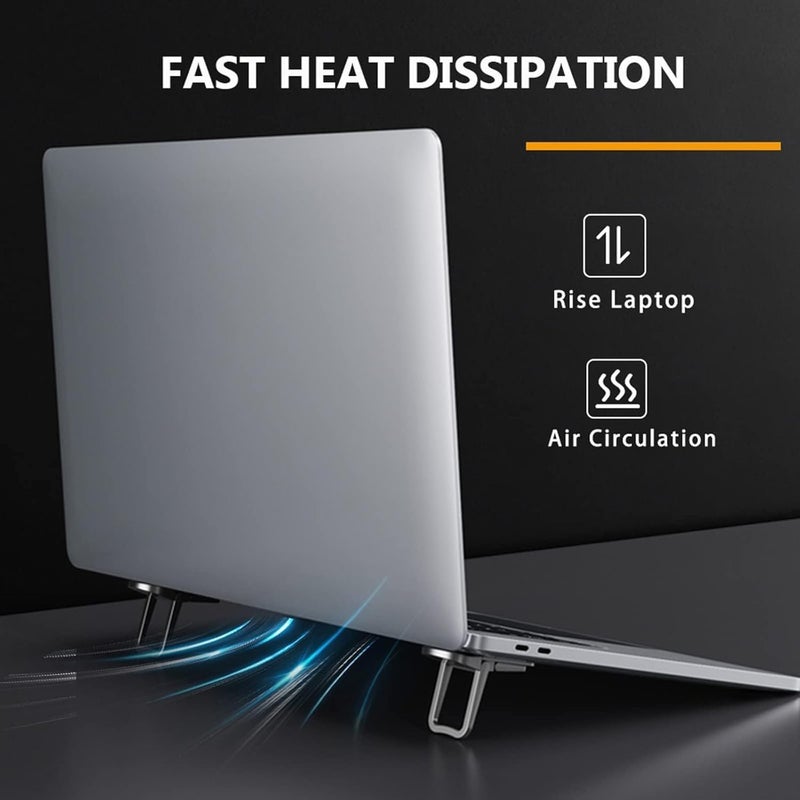 Mini Foldable Laptop Stand - Ultra-Thin Aluminum Holder with Adjustable Height for 10-17 Inch Laptops - Image 2