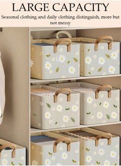 DUNISO 3PCS Wardrobe Clothes Organizer with Portable Handle Steel Frame Support Large Capacity Closet Storage Organizer for Clothes Jeans Washable Closet Storage Boxes Storage Bin for Home Office  - Image 5