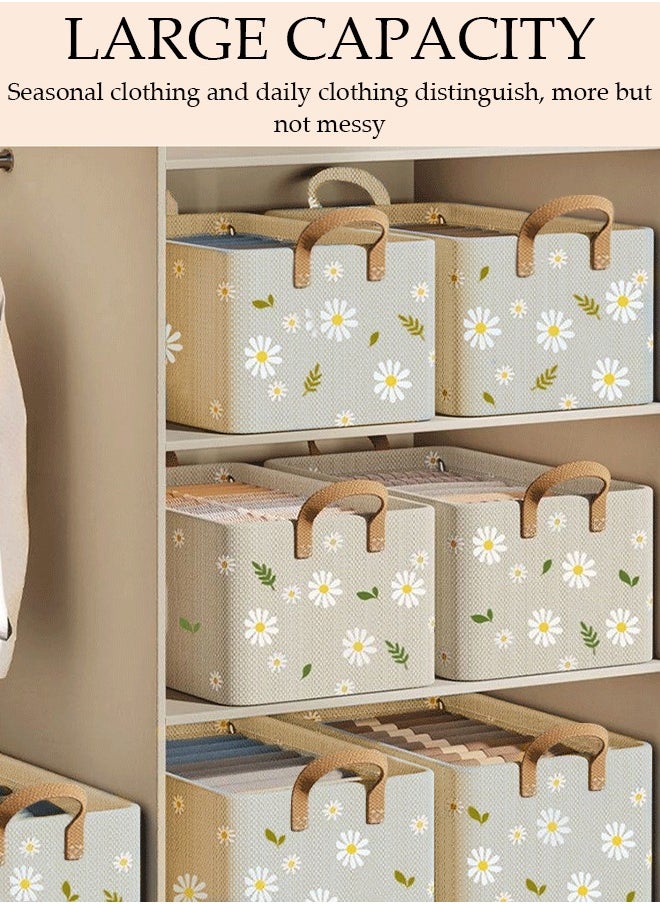 DUNISO 3PCS Wardrobe Clothes Organizer with Portable Handle Steel Frame Support Large Capacity Closet Storage Organizer for Clothes Jeans Washable Closet Storage Boxes Storage Bin for Home Office  - Image 5
