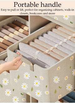DUNISO 3PCS Wardrobe Clothes Organizer with Portable Handle Steel Frame Support Large Capacity Closet Storage Organizer for Clothes Jeans Washable Closet Storage Boxes Storage Bin for Home Office  - Image 3