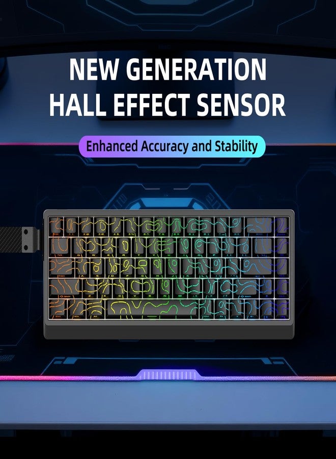 IROK ND68PRO 68 Keys Wired Magnetic Switch Keyboard, 0.001MM RT Accuracy, 8KHZ Polling Rate/Latency As 0.08MS/256KHZ Single Key Scan Rate/ARGB，Hot Swappable,Gasket Structure Gaming Keyboard(Black) - Image 2