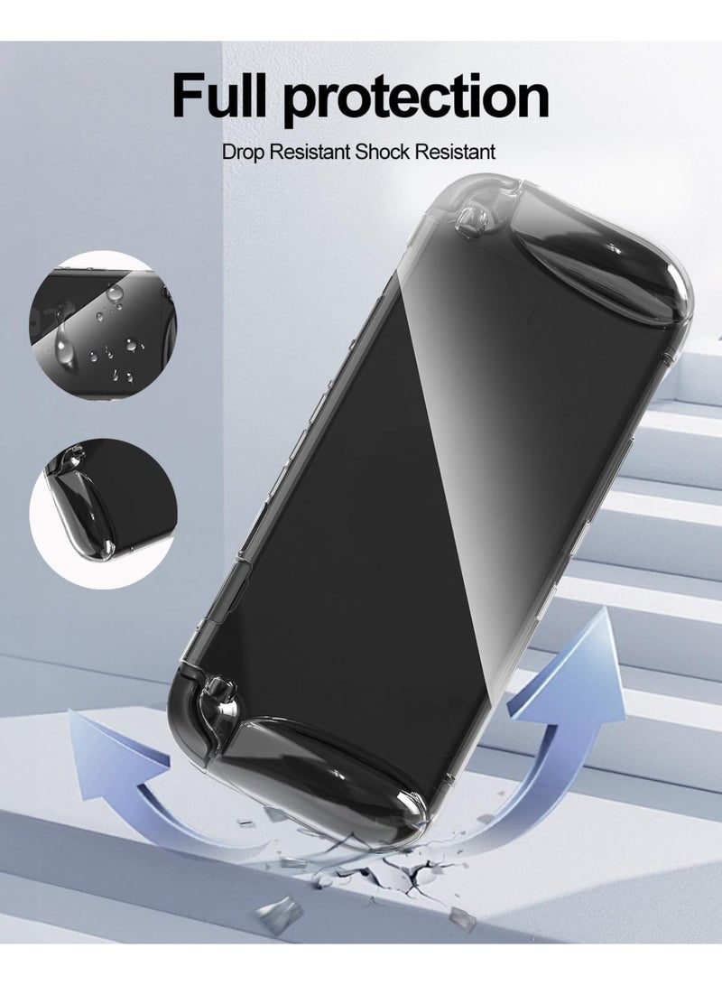 Aookay [1+1] for Nintendo Switch 2 2025 Protective Case with 1 Pack Screen Protector, Soft TPU Cover Full-Body Protection Shock-Absorption Anti-Scratch, Ergonomic Grip Design (Clear) - Image 2