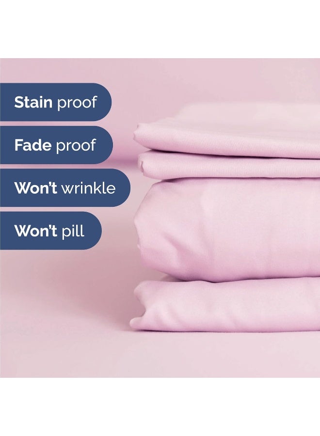CGK Unlimited Twin 4 Piece Sheet Set - Breathable & Cooling Bed Sheets - Hotel Luxury Bed Sheets for Women, Men, Kids & Teens - Bedding w/ Deep Pockets & Easy Fit - Soft & Wrinkle Free - Twin Light Pink Sheets - Image 5