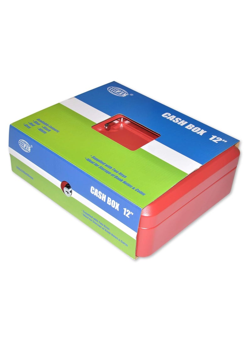 FIS Cash Box with Key 12 Inch, Matt Finish Red Color - FSCPTS0019RE - Image 3