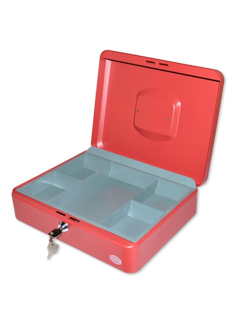 FIS Cash Box with Key 12 Inch, Matt Finish Red Color - FSCPTS0019RE - Image 2