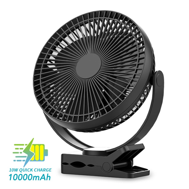 OPOLAR Portable Fan 10000mAh Rechargeable Battery 2-In-1 Design - 360° Rotation Clip Fan for Home Office Travel Camping - Image 2