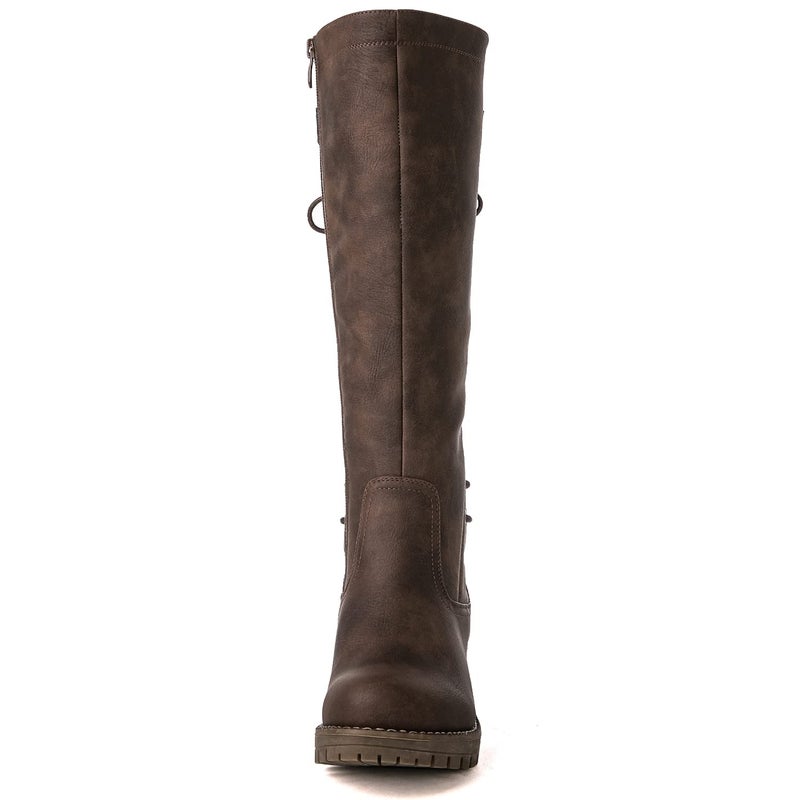 GLOBALWIN Womenâ€™s Brown Low Heel Boots Knee High Boots Riding Boots For Women 8M - Image 4