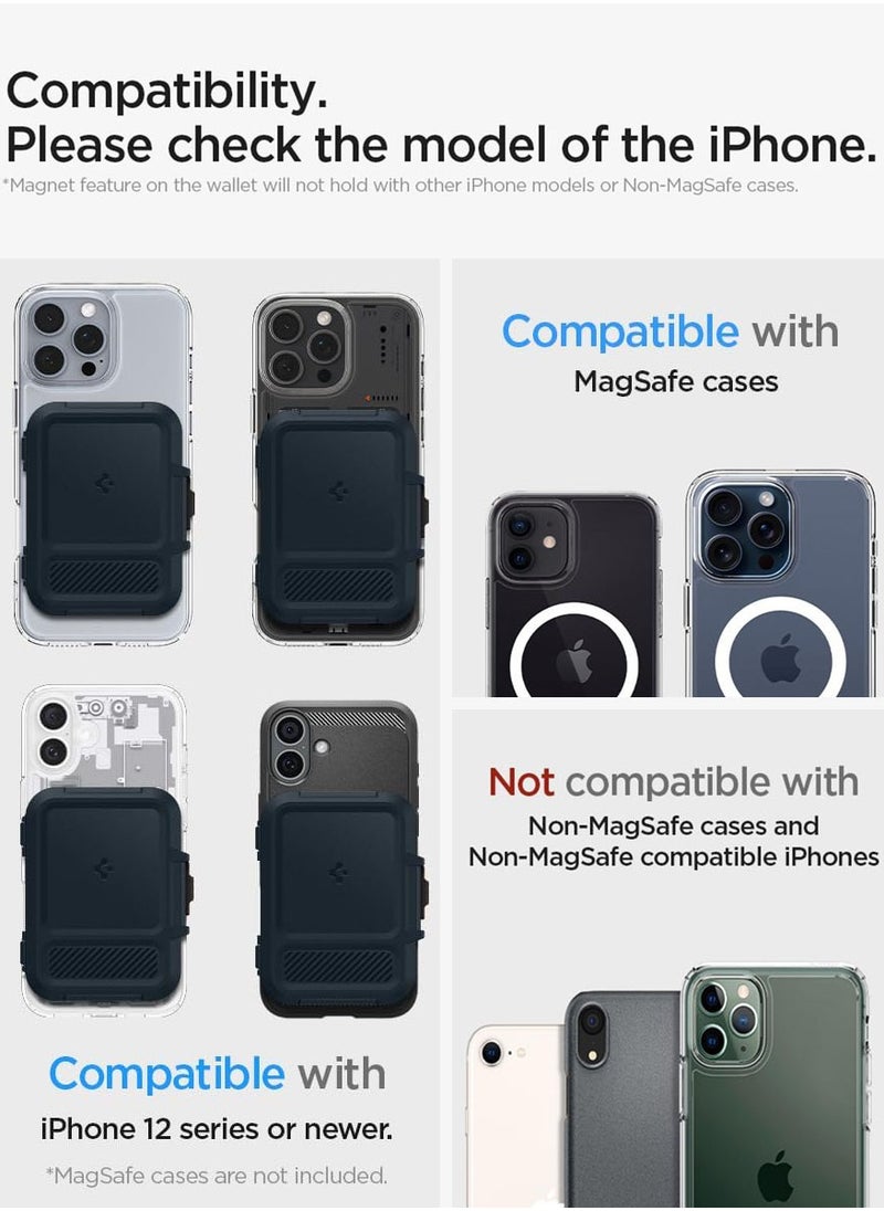 Spigen Lockfit MagFit Magnetic MagSafe Wallet Card Holder [up to 6 Cards] for iPhone 16 Pro Max / 16 Pro / 16 Plus / 16 / iPhone 15/14/13/12 series - Metal Slate  - Image 2