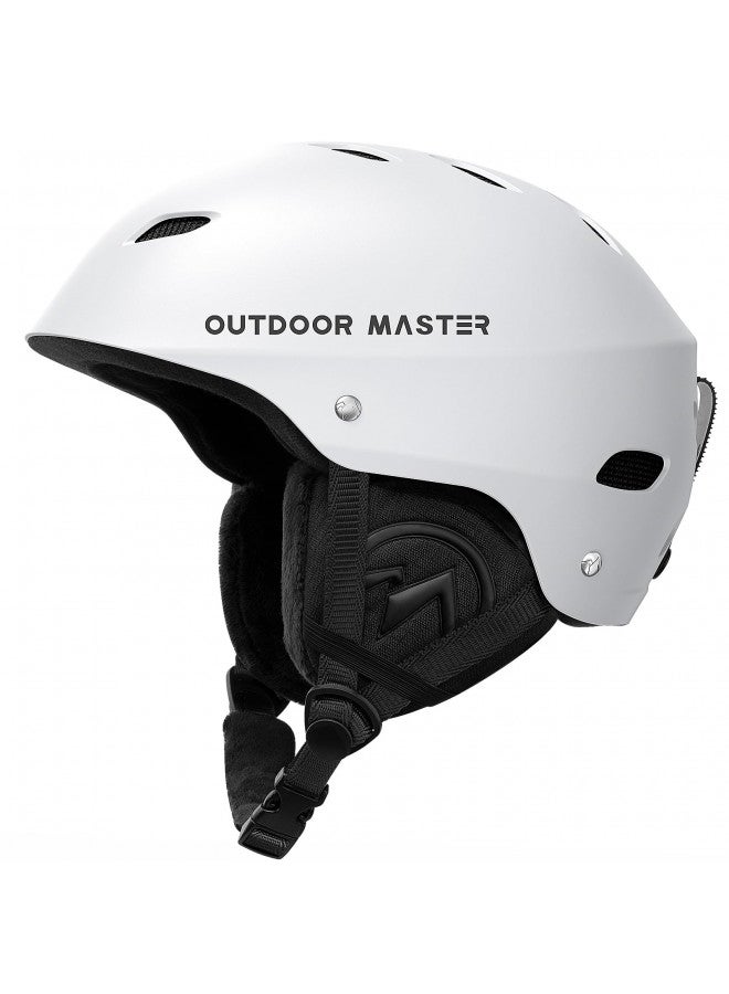 OutdoorMaster Kelvin Ski Helmet - Snowboard Helmet for Men, Women & Youth (White,S) - Image 1