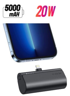 VEGER Mini Portable Powerbank 5000mAh Fast Charging 20W PD, QC 3.0 External Battery Built-in Plug-in-Use Portable Charger Compatible for iPhone 13/12/11/XR/X/8/7/6  - Image 1