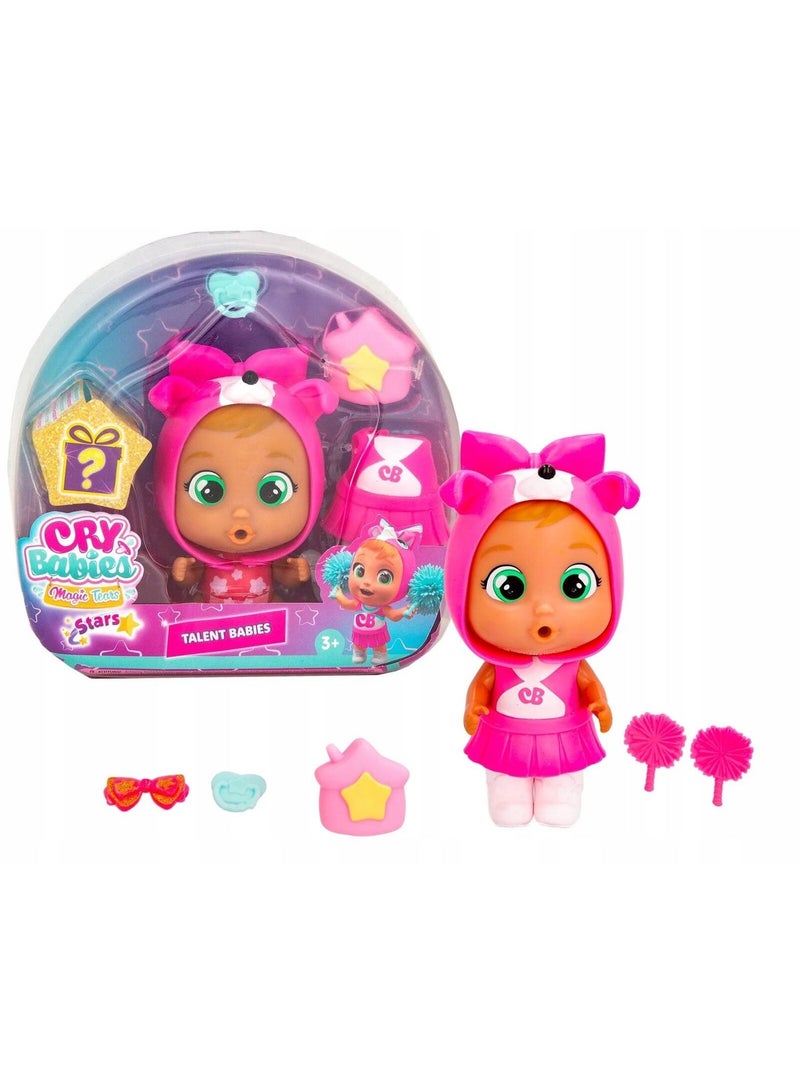 Cry Babies Magic Tears Roxy Talent Doll –Collectible Real Tears Mini Doll with Water Crying Function and Dressed in Her Cheerleader Outfit Talent, Perfect Gift Toy for Children - Image 1