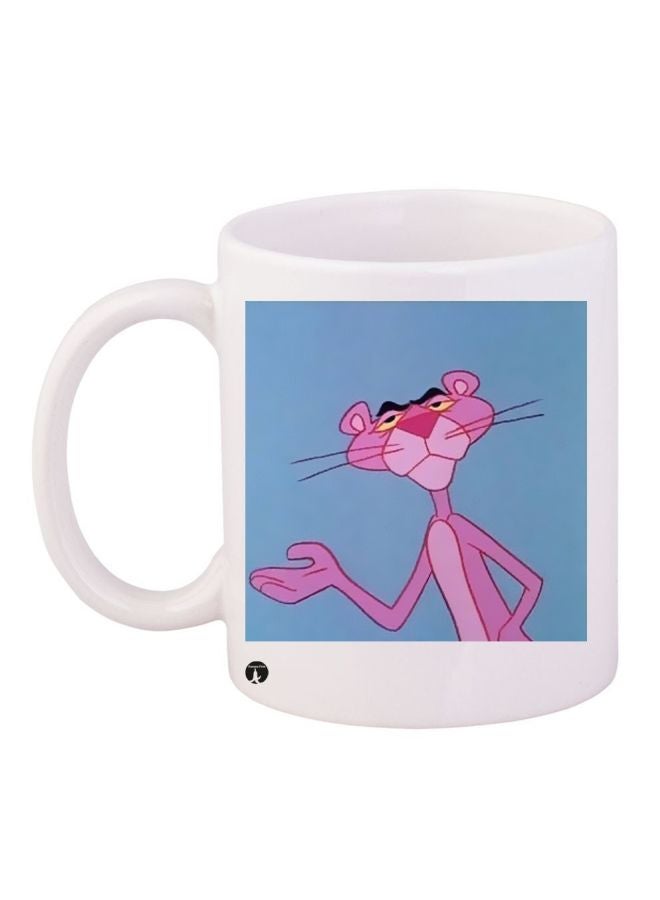 The Pink Panther Printed Coffee Mug White/Pink/Blue 11ounce