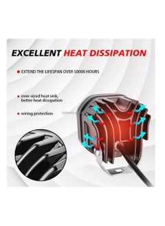 TBS DESIGN TBS S40 Max YW Waterproof Driving Off-Road Work Lights  LED White Driving Fog Lights 2 Pieces Of 3 Inch 40W For Off-Road 4X4 Jeep  - Image 3