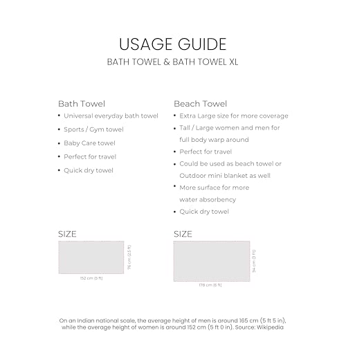 HABER Extra Large 100% Cotton Bath Towel, Size 94 X 178 cm, Quick Absorption and Faster Drying Towel – Ideal for Bath, Beach, Travel, Pool, Yoga (Pack of 1, XL Size, Red) - Image 5