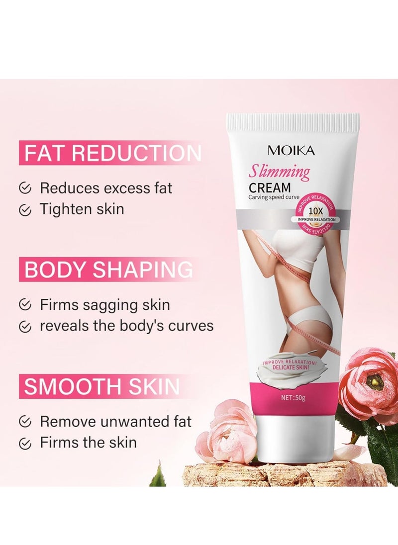 MOIKA - Flat Tummy Firming Cream, Slimming Cream, Fat Burning Cream for Women, Skin Firming, Weight Loss, Cellulite Relief, Body Shaping, Unisex Body Lotion, Suitable for All Skin Types 50g - Image 1