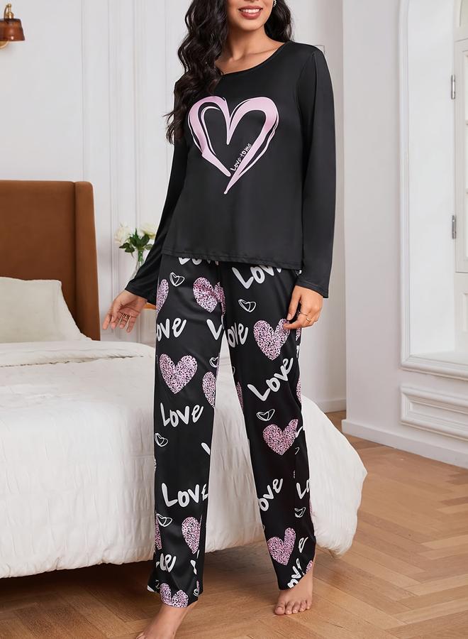 تايك تو طقم من تيشيرت بأكمام طويلة بطبعة جرافيك وبنطال - Image 3