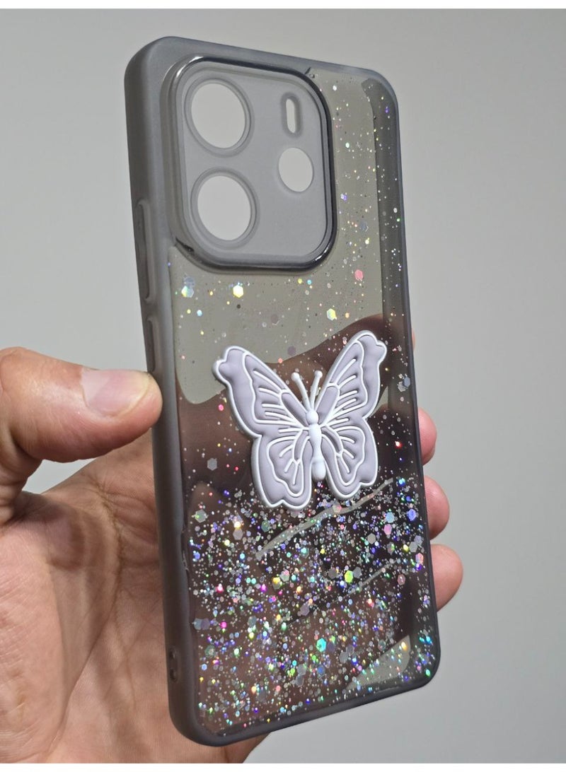 غطاء خلفي عليه فراشة متوافق مع هاتف شاومي ريدمي نوت 14 - Image 3