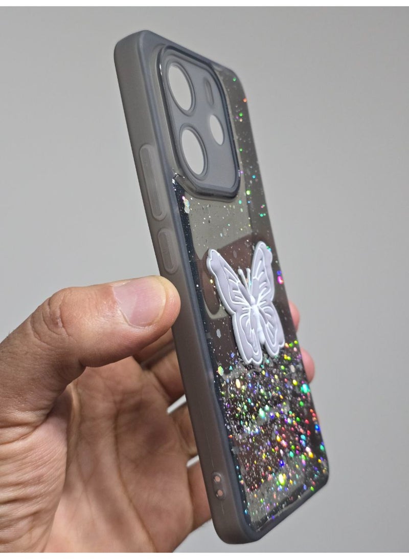 غطاء خلفي عليه فراشة متوافق مع هاتف شاومي ريدمي نوت 14 - Image 2