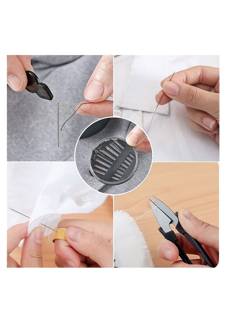 Sewing Kit, Travel Portable Supplies, for Home,  Emergency, Filled with Mending and Needles, Magnetite, Scissors, Thimble, Thread, Tape Measure etc 21pcs Blue - Image 4