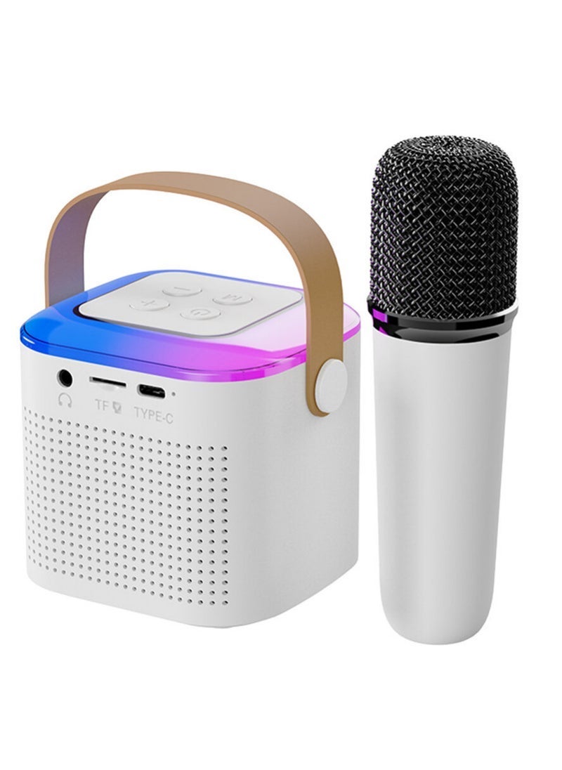 JAJEEK Home Portable Bluetooth Speaker Small Outdoor Karaoke Audio, Color: Y1 White – High-Quality Sound, Compact Design for Easy Portability, Perfect for Outdoor and Indoor Karaoke, Parties, and Music on the Go – Wireless Bluetooth Connectivity, Durable & Stylish - Image 1