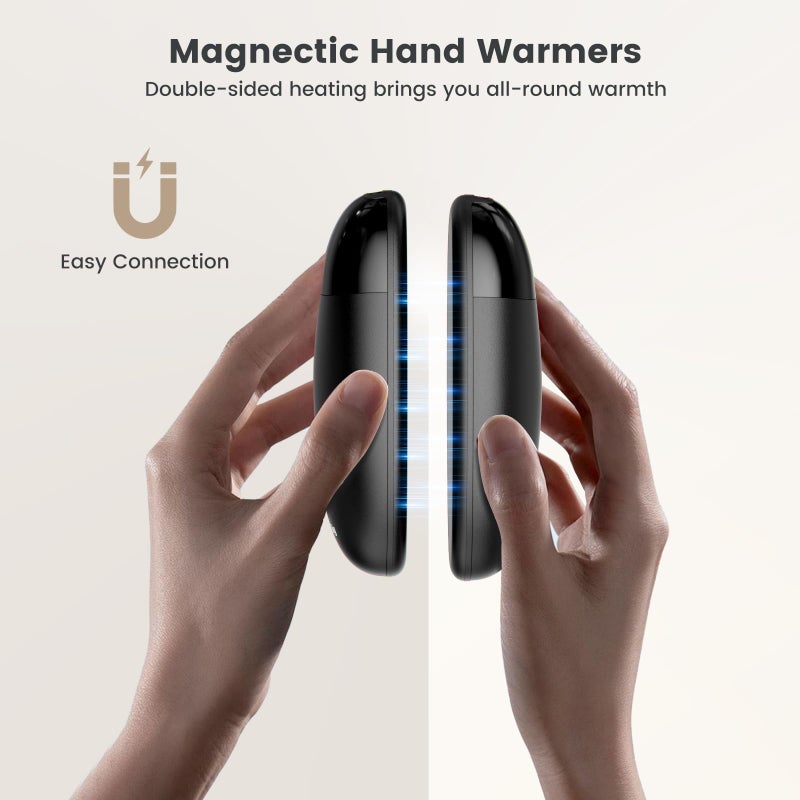 Coldsky Hand Warmers Rechargeable 2 Pack With Display Screen  2-In-1 Magnetic Wireless Electric Hand Warmers Portable Pocket Heater Gift For Women & Men - Image 5