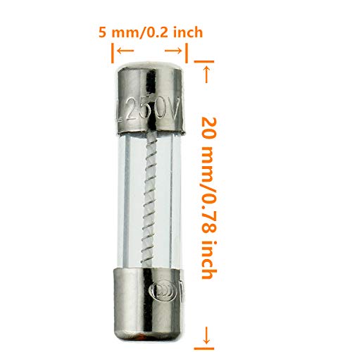 HUAREW 12 Values 120 Pcs 5x20 mm Slow Blow Glass Fuse 0.2 x0.78 Inch 250 V Volt T0.5 T1 T1.25 T1.6 T2 T2.5 T3 T3.15 T4 T5 T6.3 T10 A amp Assortment Kit - Image 4