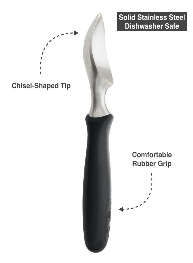 BALCI Ice Cream Scoop - Heavy Duty Stainless Steel Icecream Scooper With Non-Slip Rubber Grip - Professional Metal Ice-Cream Spade - Dishwasher Safe - Black - Image 3