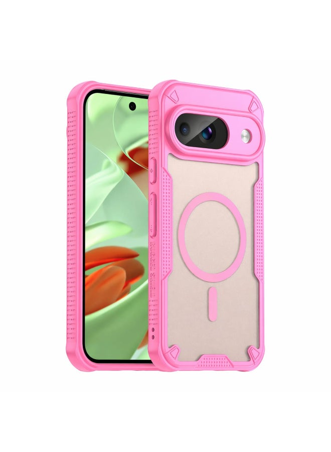 Cover For Pixel 9 Armor Glaze MagSafe Magnetic Phone Case Raised edges around the screen and camera lens help prevent scratches - (Pink) - Image 1