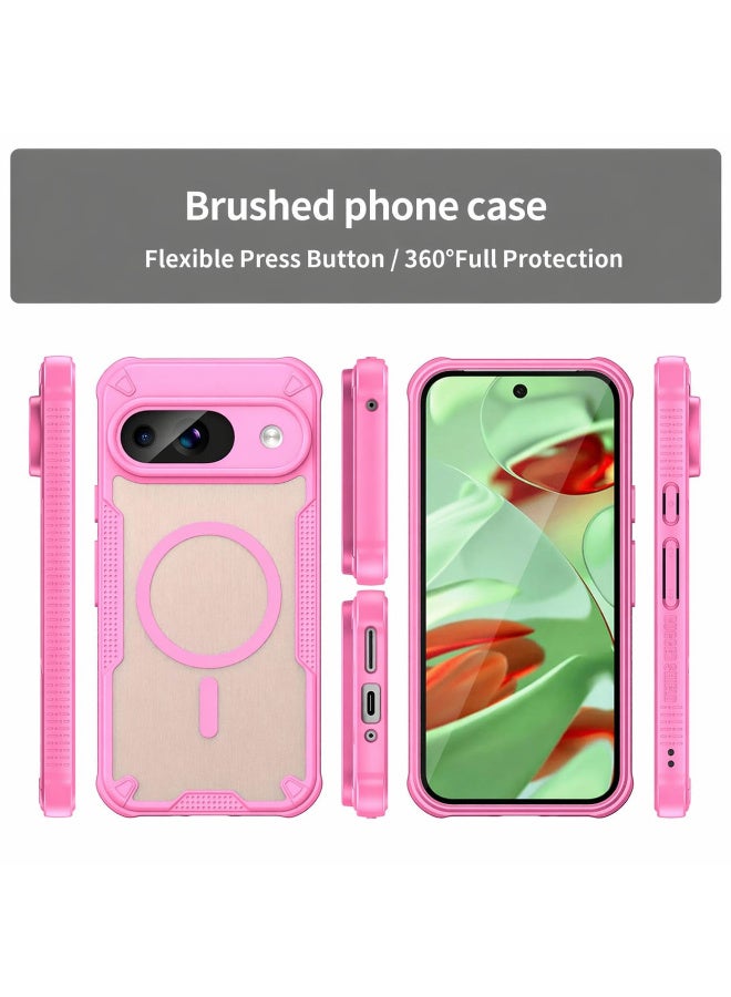 Cover For Pixel 9 Armor Glaze MagSafe Magnetic Phone Case Raised edges around the screen and camera lens help prevent scratches - (Pink) - Image 2