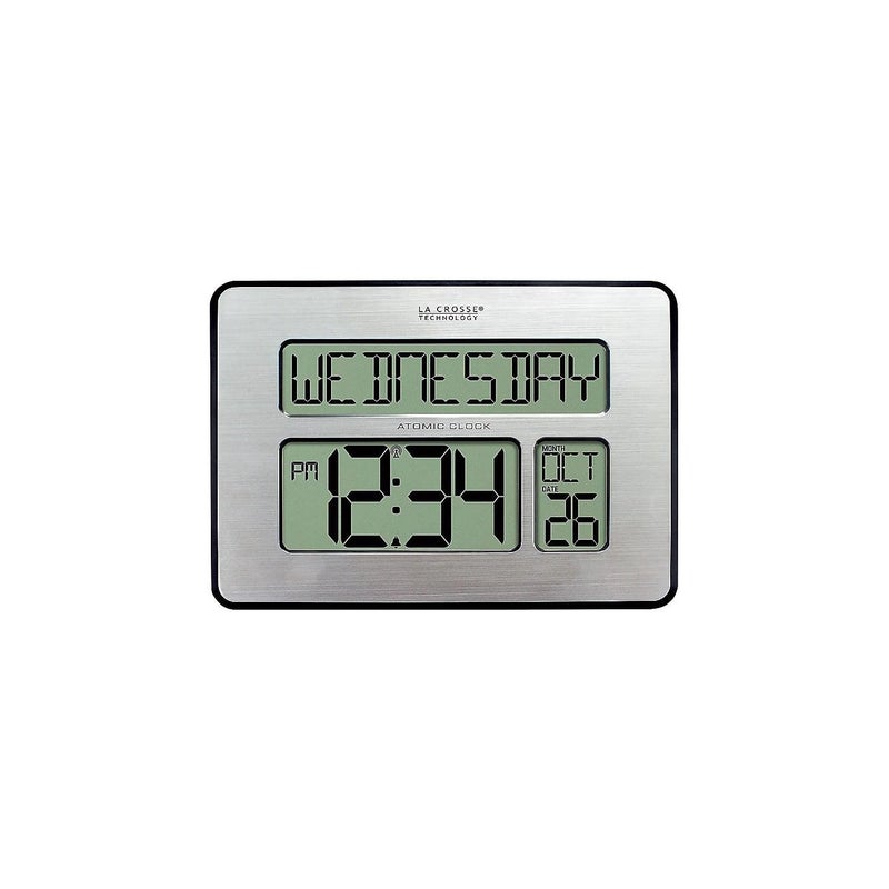 La Crosse Technology Atomic WallTable Clock Metal 75inch H x 975inch W x 1inch D 5131419 5131419INT