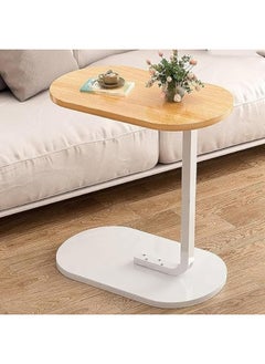 Generic SUPAAR Home Side Tables for Small Spaces, Couch Arm Tray Table for Living Room, Bed, Sofa. End Table Anti-Rust waterproof (walnut and white)  - Image 1