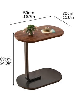Generic SUPAAR Home Side Tables for Small Spaces, Couch Arm Tray Table for Living Room, Bed, Sofa. End Table Anti-Rust waterproof (walnut and white)  - Image 2