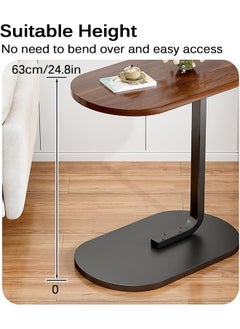 Generic SUPAAR Home Side Tables for Small Spaces, Couch Arm Tray Table for Living Room, Bed, Sofa. End Table Anti-Rust waterproof (walnut and white)  - Image 4