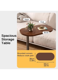 Generic SUPAAR Home Side Tables for Small Spaces, Couch Arm Tray Table for Living Room, Bed, Sofa. End Table Anti-Rust waterproof (walnut and white)  - Image 3