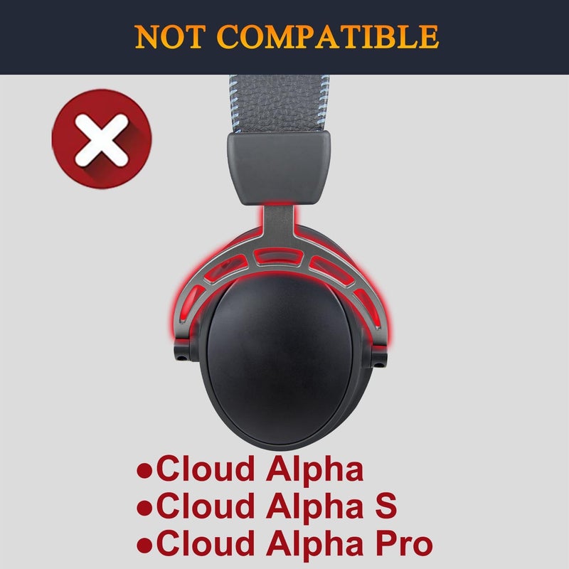 Lambskin Replacement Earpads for HyperX Cloud 1/2/3/Pro/Core/Flight/Flight S/Stinger/Stinger2/Stinger S, CloudX Stinger/Stinger Core/Flight Headsets - Black - Image 3