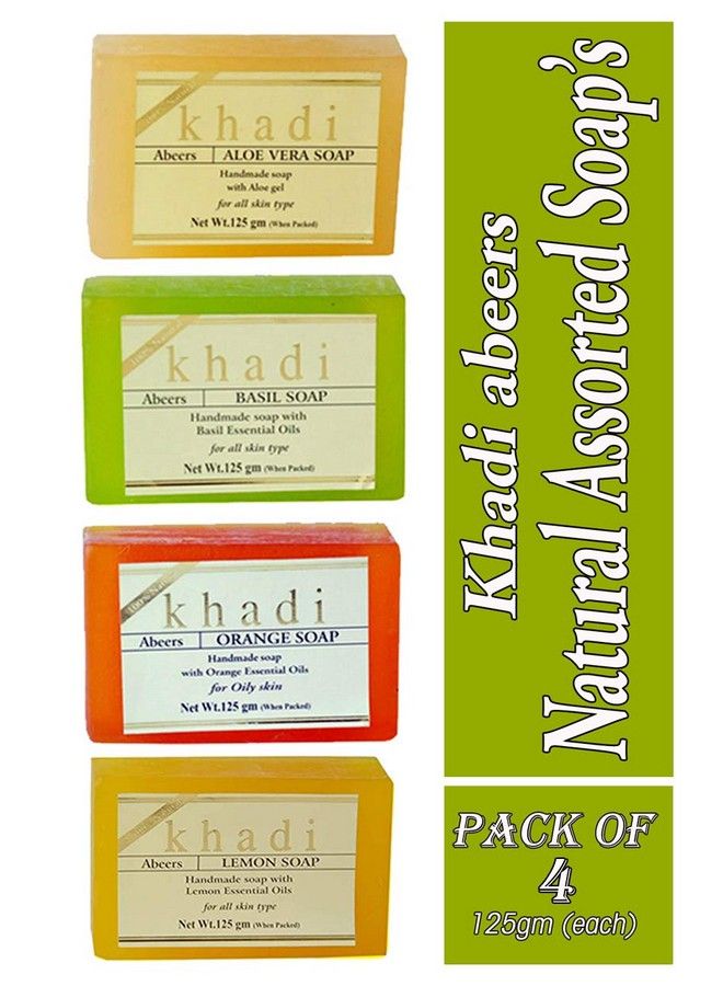 Khadi Abeers مجموعة هدايا من صابونات نقية مصنوعة يدويًا مع زيوت عطرية متنوعة 125 جرام (عبوة من 4) - Image 3