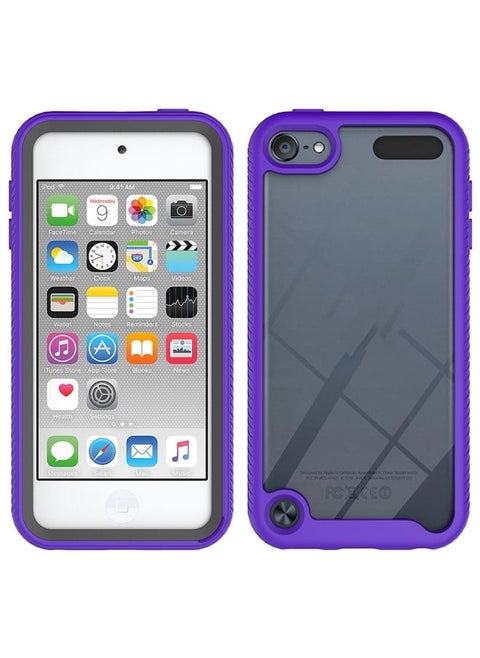 Case Cover For iPod Touch 5 / 6 / 7 Two-layer Design Shockproof PC + TPU Protective Case Purple