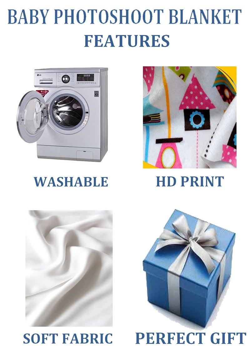 ROITIX Monthly Blankets Soft Floral Memory Blankets Girls Boys Cute Photo Background Blankets White (Elephant) - Image 4