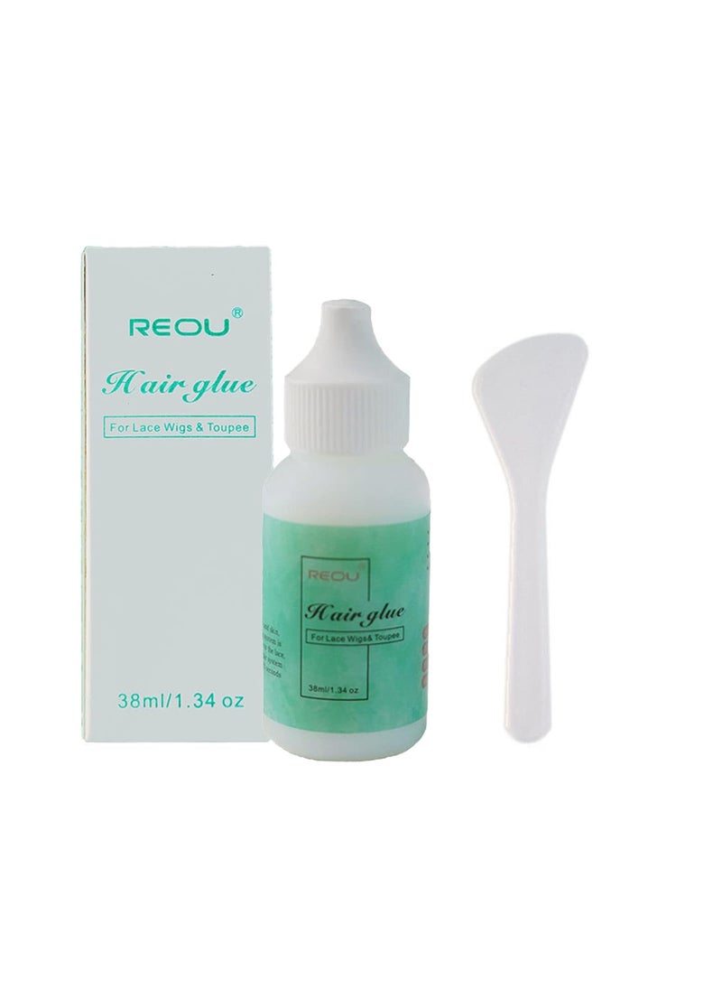 REOU Wig GlueInvisible Bonding Glue 13oz Strong Hold Hair Glue for Wigs and Hair SystemsTransparent Lace Adhesive for Hair Replacement 1bottle 