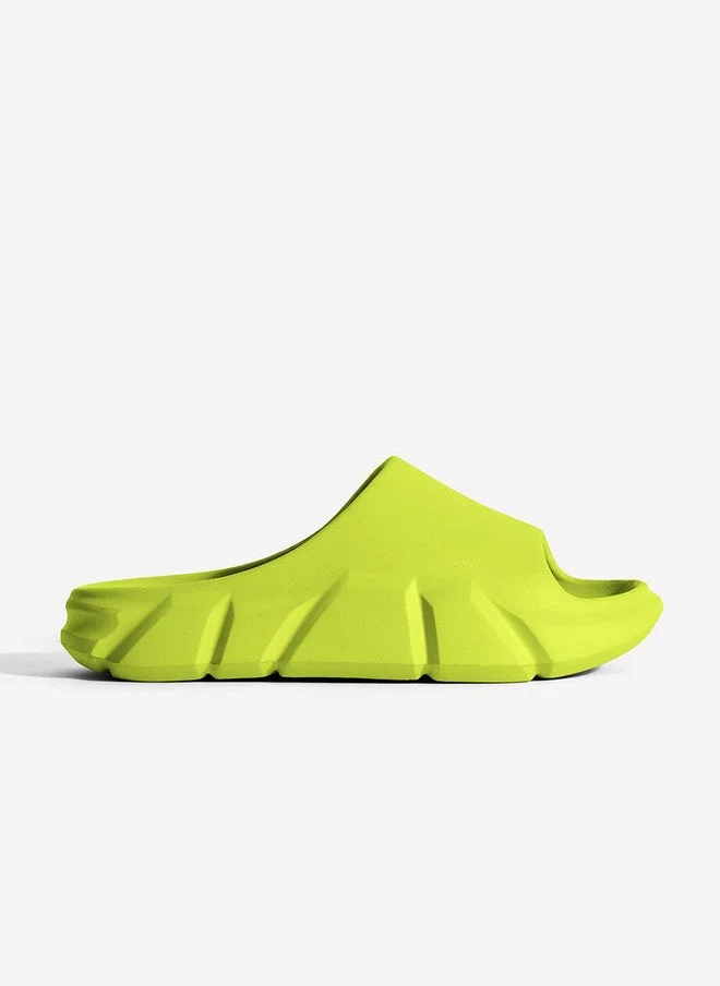 The Souled Store The Souled Store Men Solid Lime Green EVA Sliders
