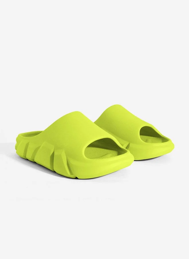 The Souled Store The Souled Store Men Solid Lime Green EVA Sliders
