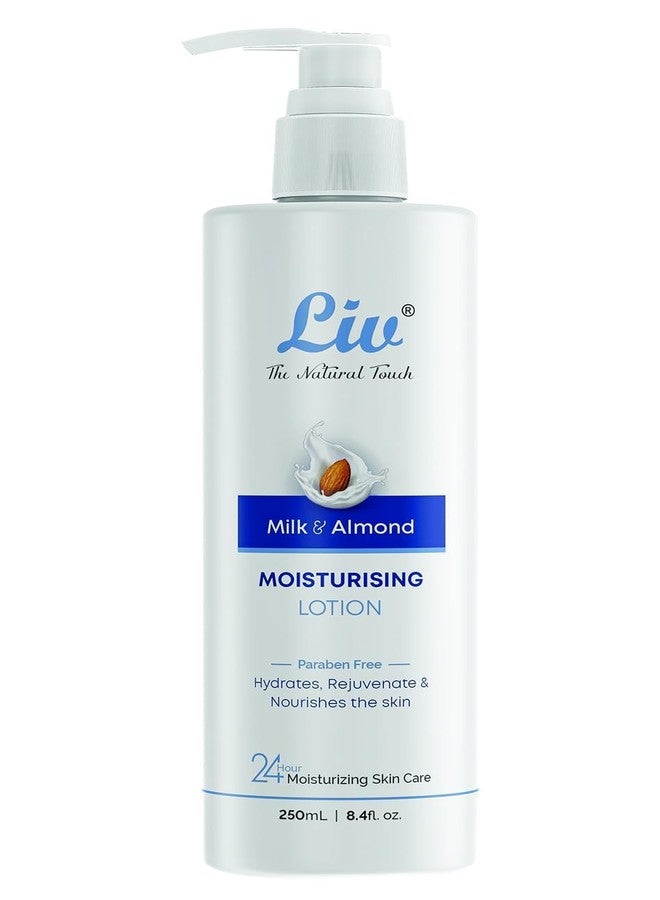 LIV -LIV IN VIBRANCE لوشن الجسم بالحليب واللوز من ليف للبشرة الجافة، لوشن مرطب للجسم للنساء والرجال | يرطب ويغذي البشرة، تركيبة سريعة الامتصاص بمكونات طبيعية لبشرة فائقة النعومة | 500 مل - Image 1