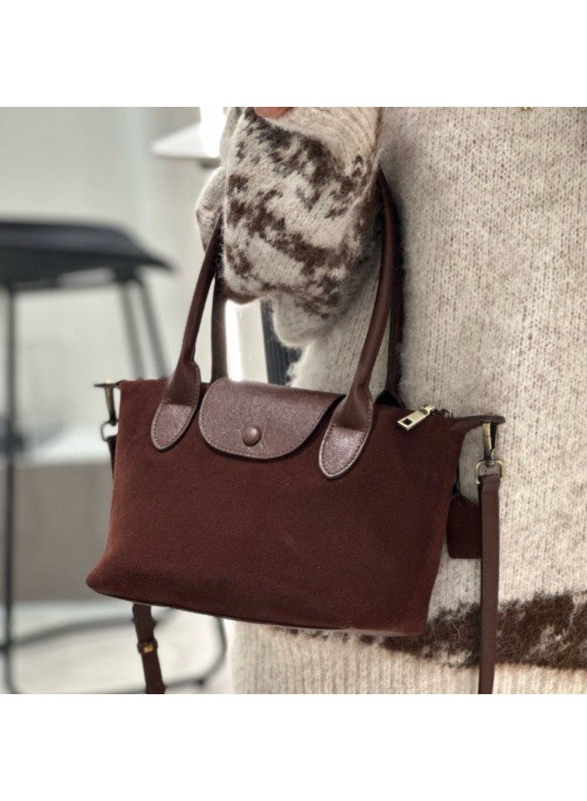 Grain Suede Leather  Autumn/winter New Handbag Fashionable Popular Genuine Leather Shoulder Bag For Women - Image 3