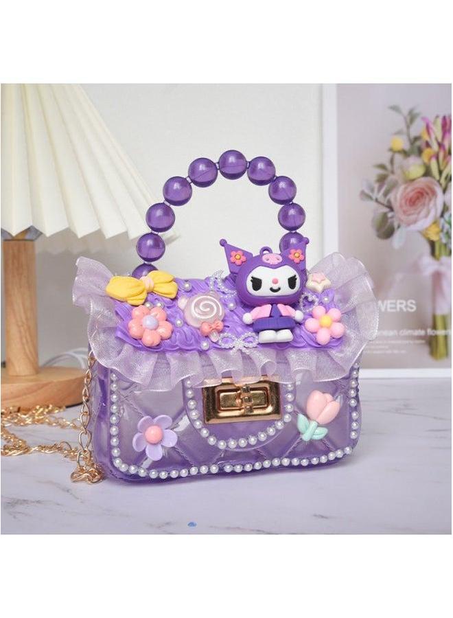 Jelly Bag Children's Cream Gel Handbag DIY Handmade Crossbody Backpack Girl Material Toy-Specifications:Blue Big Ear Dog - Image 4