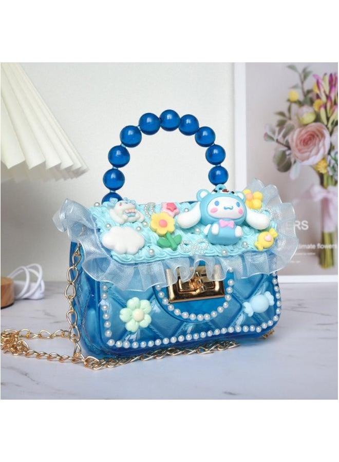 Jelly Bag Children's Cream Gel Handbag DIY Handmade Crossbody Backpack Girl Material Toy-Specifications:Blue Big Ear Dog - Image 1