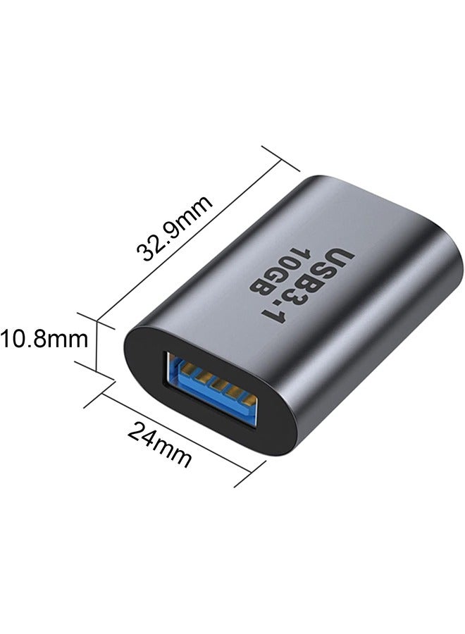 USB3.1 Female to Adapter, 10Gbps USB 3.1 to Type-C Extension Converter Extender Connector Support Fast Charging for PC Laptop Charger Power Bank - Image 2