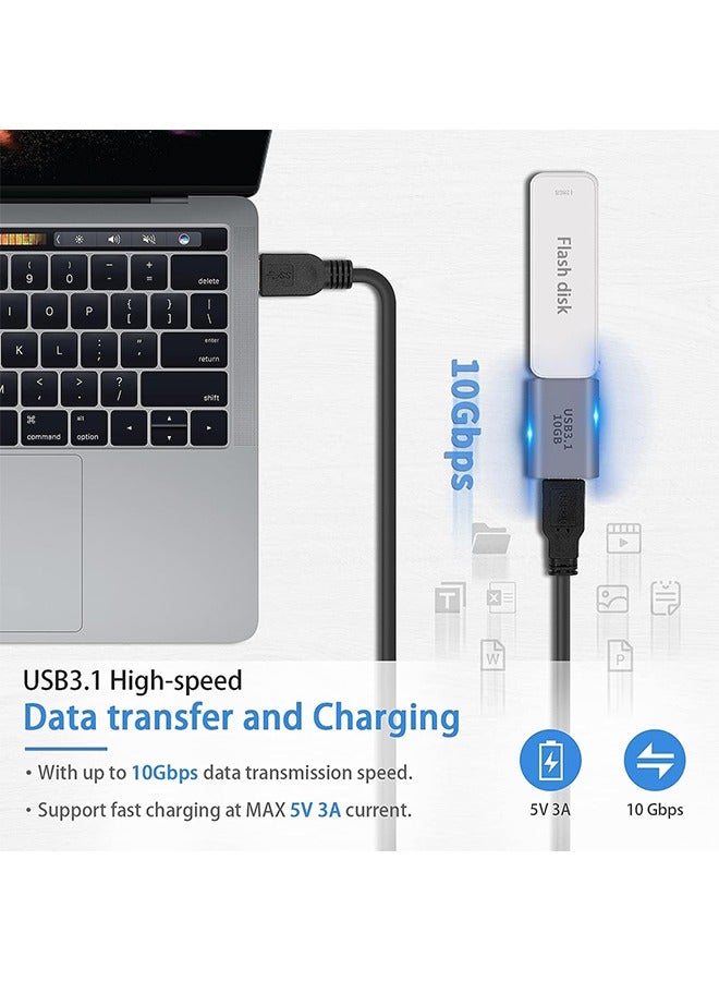USB3.1 Female to Adapter, 10Gbps USB 3.1 to Type-C Extension Converter Extender Connector Support Fast Charging for PC Laptop Charger Power Bank - Image 4