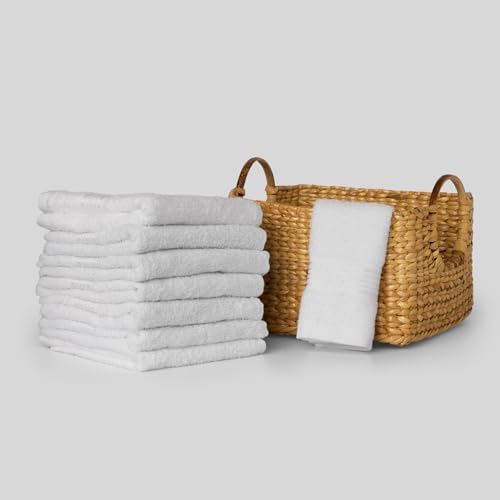 KOPA Quick Dry 100% Cotton Soft Terry Towel -8pc Face Towel (d'ross) | Quick Dry 100% Cotton | Super Absorbent, Lightweight, Odour Free - for Men, Women, Kids Solid-White - Image 1
