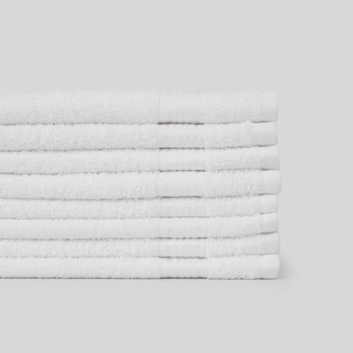 KOPA Quick Dry 100% Cotton Soft Terry Towel -8pc Face Towel (d'ross) | Quick Dry 100% Cotton | Super Absorbent, Lightweight, Odour Free - for Men, Women, Kids Solid-White - Image 4